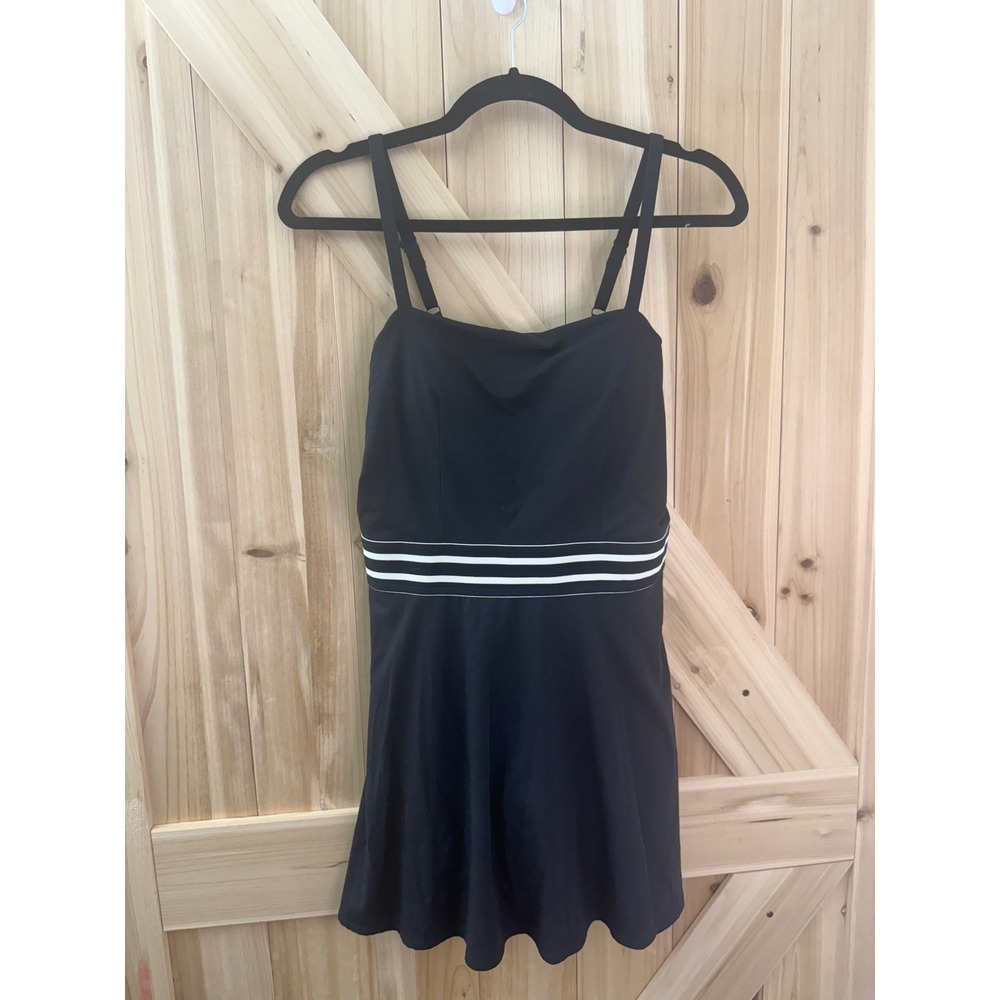 JoyLab Womens Active Dress Black White Striped Waist Tennis Athletic Medium